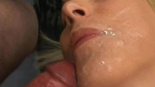 Blonde amateur girlfriend home gangbang with facials