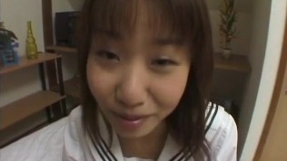 Mayu Yagihara exposes hot tits before stroking and sucking dick