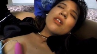 Japanese AV Model gets sex toys on and in slit and dicks in mouth