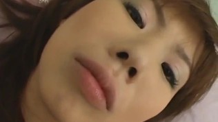 Slutty schoolgirl babe Misa Kurita gets her gaping pussy pumped hard