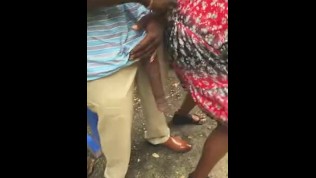 Huge! Big Black Dick Flash in Public Bus Stop