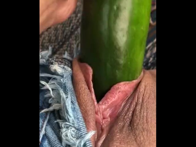 Squirting In Hubbyâ€™s Old Truck With A Fat Cucumber