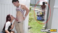 BANGBROS - Sophia Steele Gives Peter Green A Public Blowjob While Bum Walks On By
