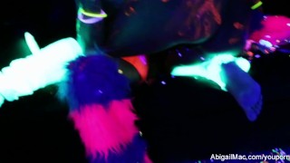 Black light porn set behind the scenes