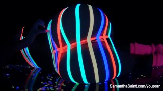 Samantha Saint on her black light set