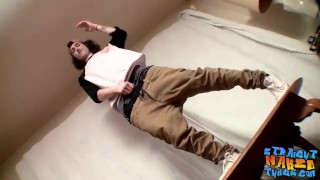 Tattooed Sean Johansen wanking and showing off sticky jizz