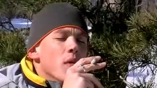 Awesome twink Roma likes smoking and stroking at once
