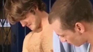 Young Europeans threesome fucking with passion